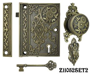 Decorative Surface Mounted Interior Locking Door Set with Aesthetic Knob(Z11052SET2)