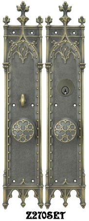 Victorian Large Amiens Gothic Door Plate Entry Set (Z270SET)