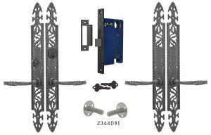 Gothic or Arts and Crafts Iron Double Door Entry Set (Z344DBS)