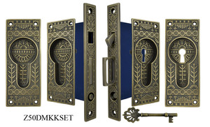Windsor Pattern Double Pocket Door Lock Set (Z50DMKKSET)