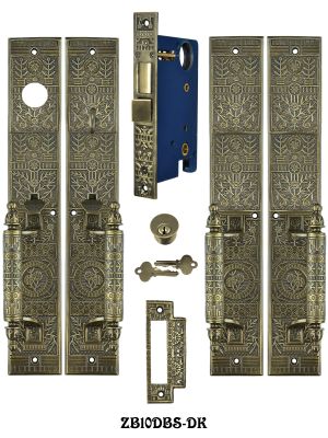 Victorian Windsor Pattern Entry Double Door Set (ZB10DBS-DK)