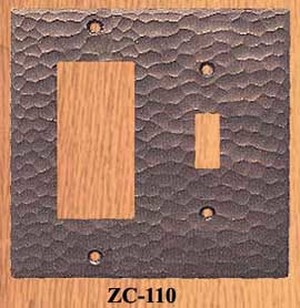 Arts & Crafts Double Switch Plate For GFI & Light Switch (ZC-110)