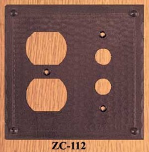 Arts & Crafts Copper Outlet & Push Button Switch Plate Field Pattern (ZC-112)