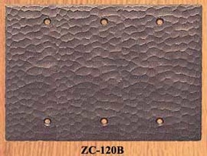 Arts & Crafts Hammered Copper Triple Blank Switch Plate Cover (ZC-120B)