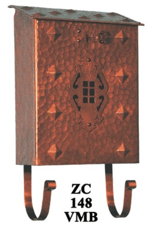 Arts & Crafts Vertical Hammered Copper Mail Box (ZC-148VMB)