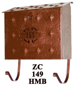 Arts & Crafts Horizontal Hammered Copper Mail Box (ZC-149HMB)