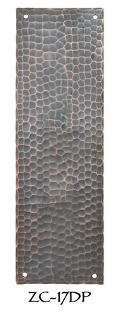Arts & Crafts Hammered Copper Door Push Plate 8