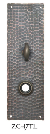 Arts & Crafts Hammered Copper Turnlatch Door Plate 8