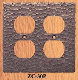 Arts & Crafts Copper Double Plug Outlet Cover Plate (ZC-30P)