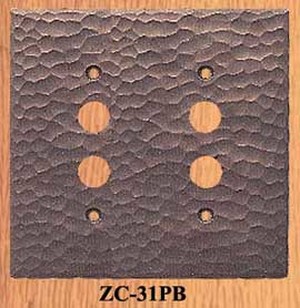 Arts & Crafts Double Push Button Switch Plate (ZC-31PB)