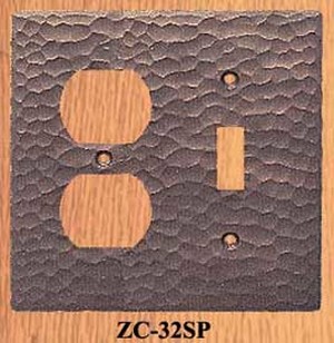 Arts & Crafts Hammered Copper Plug & Light Switch Cover Plate (ZC-32SP)