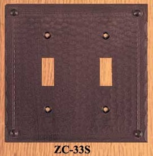 Copper Double Light Switch Plate Field Pattern (ZC-33S)