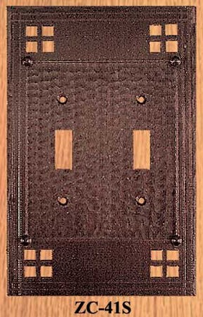 Arts & Crafts Double Switch Plate Pacific Pattern (ZC-41S)