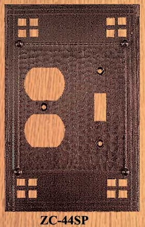 Arts & Crafts Copper Plug & Switch Plate Pacific Pattern (ZC-44SP)