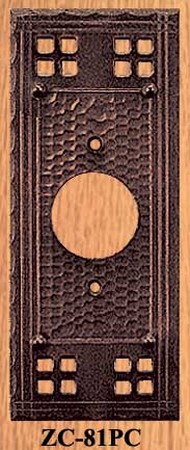 Arts & Crafts Copper Round Hole Switch Plate Cover Pacific Pattern (ZC-81PC)