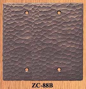 Arts & Crafts Hammered Copper Double Blank Switch Plate Cover (ZC-88B)
