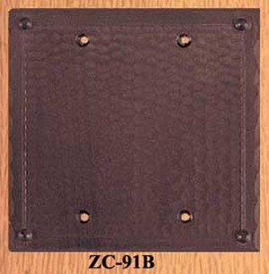 Arts & Crafts Copper Double Blank Switch Plate Cover Field Pattern (ZC-91B)
