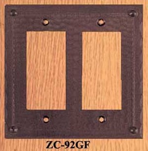 Arts & Crafts Double GFI Or Rocker Switch Plate Field Pattern (ZC-92GF)