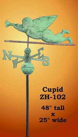 Trumpeting Cupid Or Angel Copper Weather Vane (ZH-102)