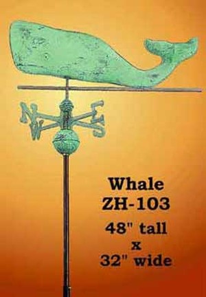 Whale Copper Weather Vane (ZH-103)