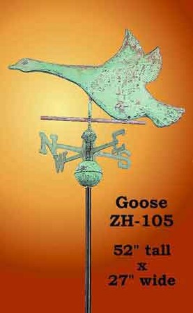 Flying Goose Copper Weather Vane (ZH-105)