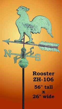 Rooster Copper Weather Vane (ZH-106)