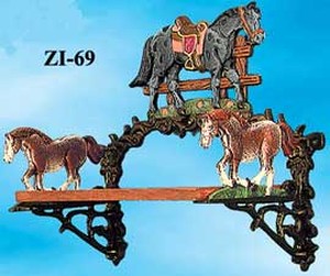 Cast Iron Horse Small Shelf (ZI-69)