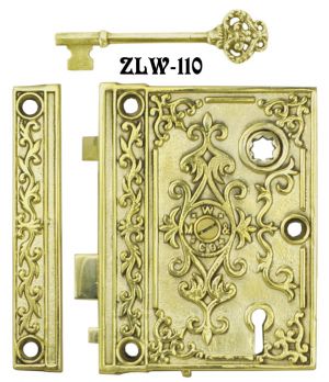 Recreated Mallory & Wheeler Victorian Rim Lock 2 1/2" Backset (ZLW-110)