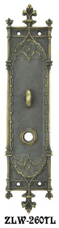 Victorian Amiens Gothic Door Plate with Turnlatch 13 5/8