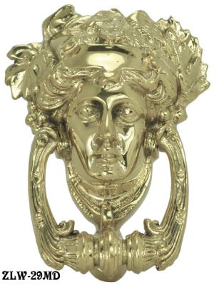 Antique Recreated Roman Female Brass Doorknocker (ZLW-29MD)