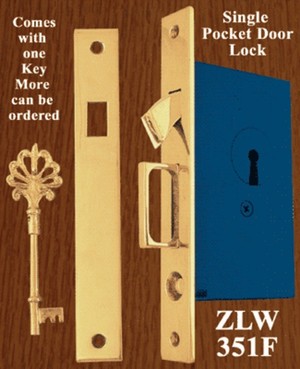 Plain Pocket Door Lock With Key (ZLW-351F)