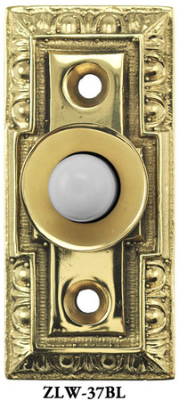 Small Classic Victorian Electric Pushbutton Doorbell 1 1/8" Wide (ZLW-37BL)
