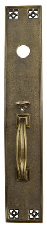 Arts & Crafts Exterior Entry Thumblatch Door Plate 19 1/2