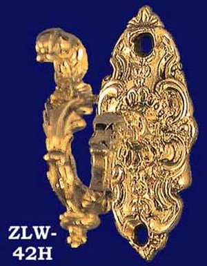 Antique Recreated Small Ornate Rococo Robe Hook (ZLW-42H)