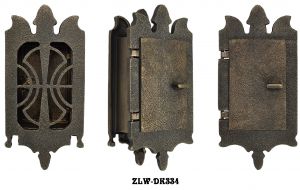 Small Art Nouveau Door Grille Or Speakeasy or Peephole Set (ZLW-DK334)