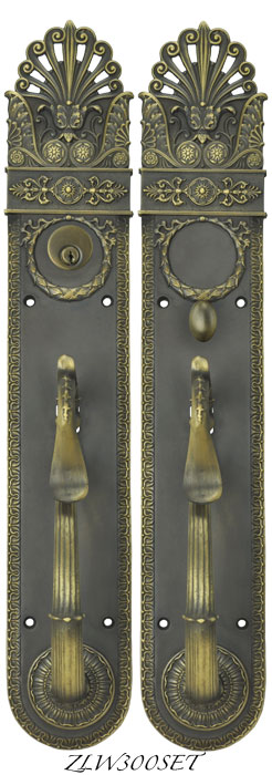 Art Nouveau Pierced Yale Entry Exterior Door Set Locking Mortise (ZLW300SET)