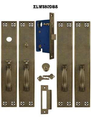 Arts & Crafts Double or French Door Entry Set with Locking Mortise (ZLW380DBS)
