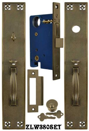 Arts & Crafts Style Thumblatch Entry Door Set with Locking Mortise (ZLW380SET)