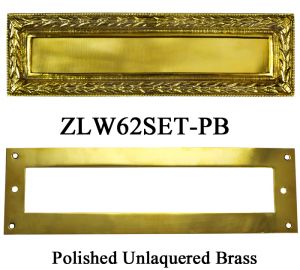 Victorian Style Letter or Mail Slot Set with Ribbon and Wreath Pattern (ZLW62SET)