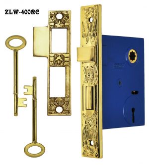 Recreated Victorian Design 2 1/4" Backset Lock 2 1/4" cc (ZLW-400RC)