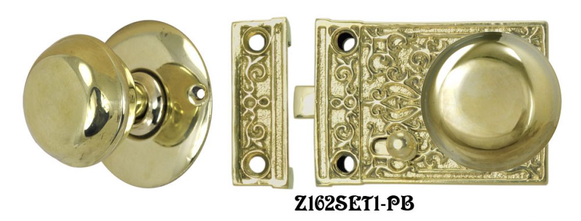 Solid Brass Victorian Surface Lock Passage Door Set (Z162SET1)