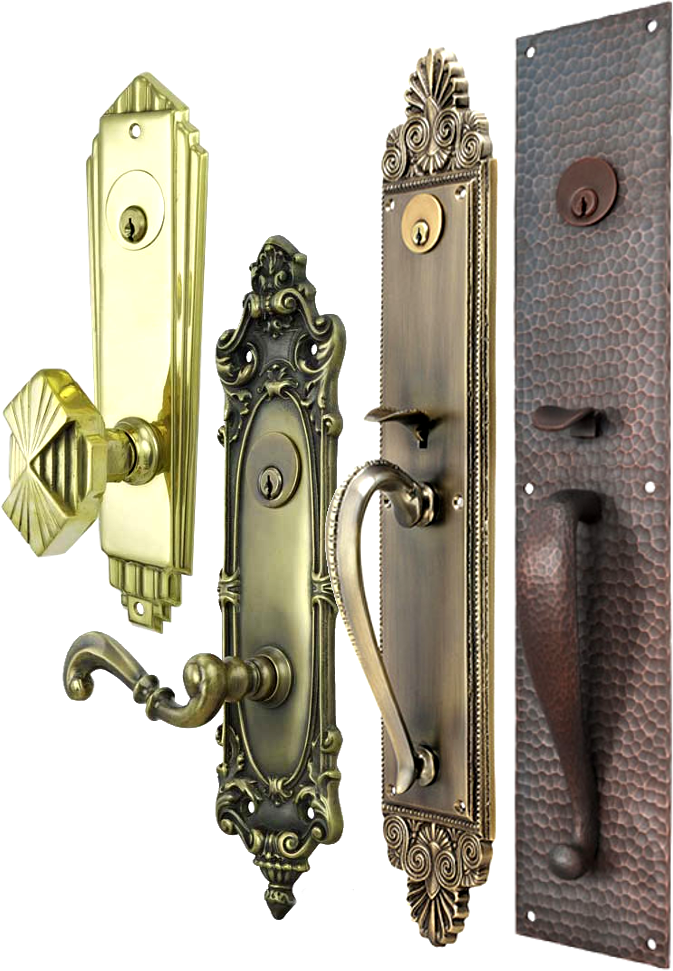 vintage deco victorian entry door lock sets