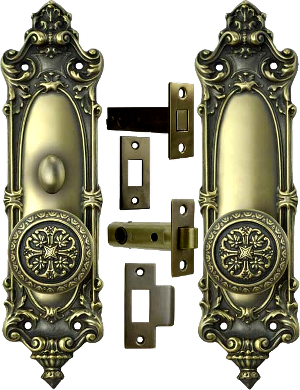 vintage door set interior tubular privacy lock lockset 