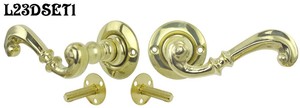 Contemporary Solid Brass Plain Door Plate Dummy Set with Lever Handles (L23DSET1)