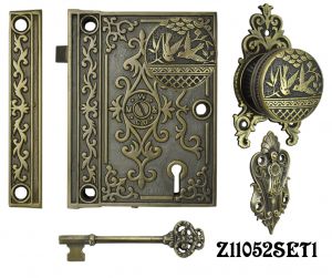 Decorative Surface Mounted Interior Locking Door Set with Aesthetic Knob(Z11052SET1)