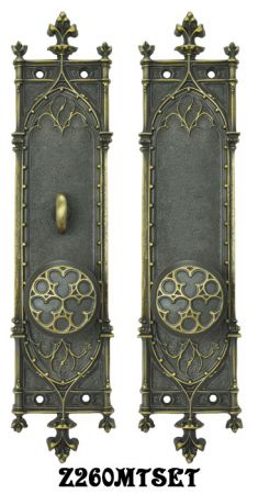 Gothic Amiens Door Plates Set with Turnlatch Mortise (Z260MTSET)