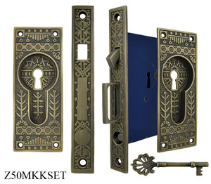 Windsor Pattern Single Pocket Door Lock Set (Z50MKKSET)