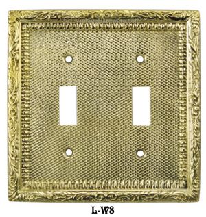 Victorian Decorative Double Toggle Light Switch Plate Cover (L-W8)