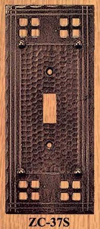 Arts & Crafts Style Single Switch Plate Cover Pacific Pattern (ZC-37S)