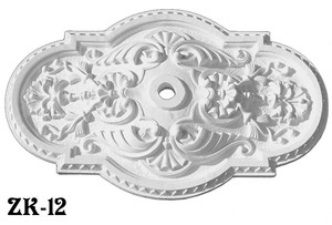 Authentic Plaster Ceiling Medallion Recreated Shell Or Scallop Rectangle 18 X 29" Diameter (ZK-12)